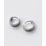 【金属アレルギー対応】ゴールドラインフープピアス直径:13mm, 幅:5mm | wyz | 詳細画像3