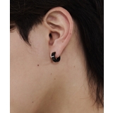 ブラック | 【 金属アレルギー対応 】シンプルフープイヤリング （両耳用）直径：13mm | wyz