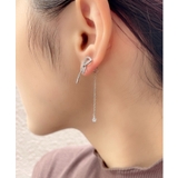 シルバー | フラワーチェーン ドロップバックキャッチ ピアス | ciite'