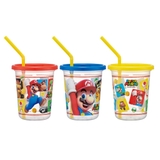 スーパーマリオ 蓋付きプラコップ ストロー付タンブラー3個セット | cinemacollection | 詳細画像1 