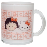 ちびまる子ちゃんxサンリオキャラクターズ マグカップ ガラスマグ | cinemacollection | 詳細画像1
