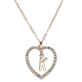 K | ハートイニシャルネックレス◆アクセサリー 夏物 ネックレス | CITRINE Chakra