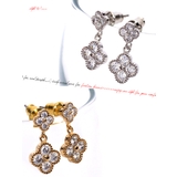 四葉ダブルキュービックジルコニアピアス | coca | 詳細画像2