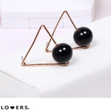 トライアングルピアス パール ma ブラック | LOVERS | 詳細画像1