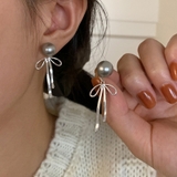 甘すぎないメタルリボンピアス パールリボンピアス ピアス | COCOMOMO | 詳細画像13 