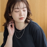 SILVER | ボール＆スクエアチェーンMIXロングネックレス | coen【women】