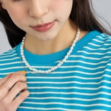 SILVER | アシメチェーン樹脂パールネックレス | coen【women】