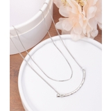 シルバー | カーブメタル2連ネックレス | ikka 