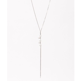 シルバー | パール付きY字ネックレス | ikka 