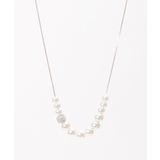 オフホワイト | キラキラボールスライドネックレス | ikka 