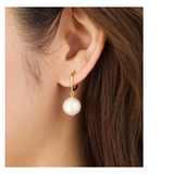 イヤリング 一粒フープイヤリング 18kコーティング | CREAM-DOT | 詳細画像6 