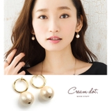 イヤリング 一粒フープイヤリング 18kコーティング | CREAM-DOT | 詳細画像1 