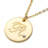 ゴールド：R | ネックレス イニシャル ビジュー | CREAM-DOT