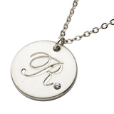 シルバー：R | ネックレス イニシャル ビジュー | CREAM-DOT