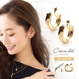 フープピアス フープイヤリング 18kコーティング | CREAM-DOT | 詳細画像1 