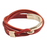 レッド | ブレスレット 本革 牛革 | CREAM-DOT