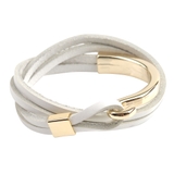 ホワイト | ブレスレット 本革 牛革 | CREAM-DOT