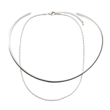 C：シルバー | 2点セット チョーカー チェーン | CREAM-DOT