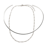 D：シルバー | 2点セット チョーカー チェーン | CREAM-DOT