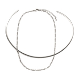 D：ヴィンテージシルバー | 2点セット チョーカー チェーン | CREAM-DOT