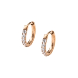 ピンクゴールド | ステンレス製 ピアス フープピアス | CREAM-DOT