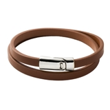 ブラウンシルバー | ブレスレット レディース 本革 | CREAM-DOT