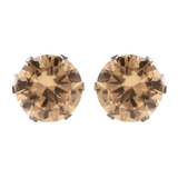 ラウンド：ベージュ×シルバー | ステンレス製 ピアス 金属アレルギー | CREAM-DOT