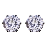 ラウンド：クリア×ブラック | ステンレス製 ピアス 金属アレルギー | CREAM-DOT