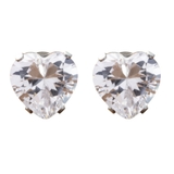 ハート：クリア×シルバー | ステンレス製 ピアス 金属アレルギー | CREAM-DOT