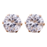 ラウンド：クリア×ピンクゴールド | ステンレス製 ピアス 金属アレルギー | CREAM-DOT