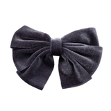 チャコール | バレッタ リボン ベロア | CREAM-DOT