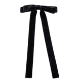 ブラック | バレッタ ロングリボン ベロア | CREAM-DOT