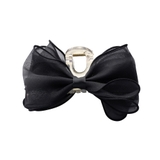 ブラック | バンスクリップ ヘアクリップ リボン | CREAM-DOT