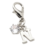 N：シルバー | チャーム 18kコーティング イニシャル | CREAM-DOT