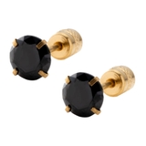 ゴールド×ブラック | 全80種類 ステンレス製 ピアス | CREAM-DOT