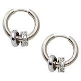 シルバー | ステンレス製 ピアス フープピアス | CREAM-DOT