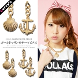 (ゴールドマリンモチーフピアス)ピアス アクセサリー ジュエリー | curvy's  | 詳細画像1 