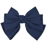 08.ネイビー | (ビッグとろみダブルリボンバレッタ&ゴム) バレッタ ヘアゴム | curvy's 