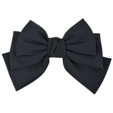 09.ブラック | (ビッグとろみダブルリボンバレッタ&ゴム) バレッタ ヘアゴム | curvy's 