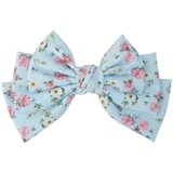 13.ライトブルーフラワー | (ビッグとろみダブルリボンバレッタ&ゴム) バレッタ ヘアゴム | curvy's 