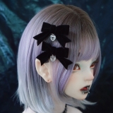 クロスハートリボンヘアピン 全1色(2個セット)ブラック 黒 | ililil | 詳細画像1 