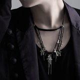 NOVESSELGIMMICK CROSS多連チェーンビーズチョーカー 全2色 | ililil | 詳細画像2