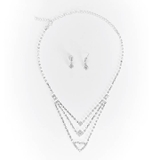 [2点SET]Vライン3連ビジューネックレス＆ピアスセット[店内アクセ] | Dazzy | 詳細画像2 