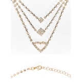 [2点SET]Vライン3連ビジューネックレス＆ピアスセット[店内アクセ] | Dazzy | 詳細画像4 