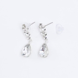 [2点SET] ゴージャスドロップビジューシルバーネックレス&ピアスセット | Dazzy | 詳細画像4 