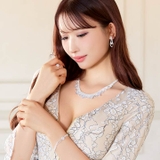 アーチドロップラインビジューネックレス&ブレスレット&リング&ピアスセット | Dazzy | 詳細画像7