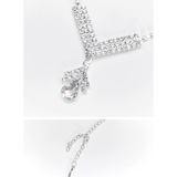 [2点SET]ドロップビジューVラインネックレス＆ピアスセット[店内アクセ] | Dazzy | 詳細画像3 