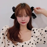 リボン ヘアクリップ 2個セット ブラック レッド オフホワイト | Decorative | 詳細画像2