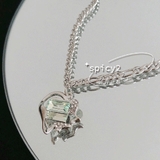 ネックレス 変形 ハート グリーン ストーン シルバー チェーン | Decorative | 詳細画像4