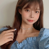 蝶々モチーフ ラインストーン チョーカー ショートネックレス シルバー | Decorative  | 詳細画像5 